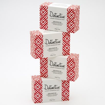 set of 4 boxed soaps in Distinctive's original masculine scent