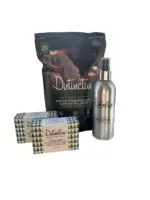 Candlelit Cabin Gift Set of detergent, matching fabric and room spray and 2 x soaps