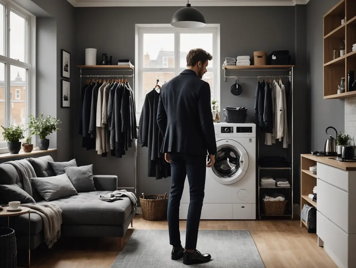man with smart laundry room - Distinctive